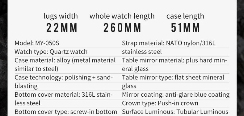 Addies Men's Military Watch - Luminous, Multi-Functional Quartz with Nylon & Steel Strap, Waterproof Outdoor Sports Watch