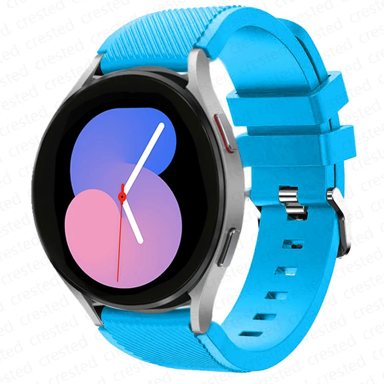 20mm/22mm Silicone Watch Strap for Samsung Galaxy Watches - Replacement Bracelet for Galaxy Watch 4, 5, 5 Pro, 6 Classic, 46mm, Watch 3, Active 2, S3 & S2