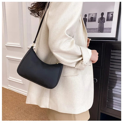 Fashion Solid-Color Handbag – Small Square Stylish Single-Shoulder Bag