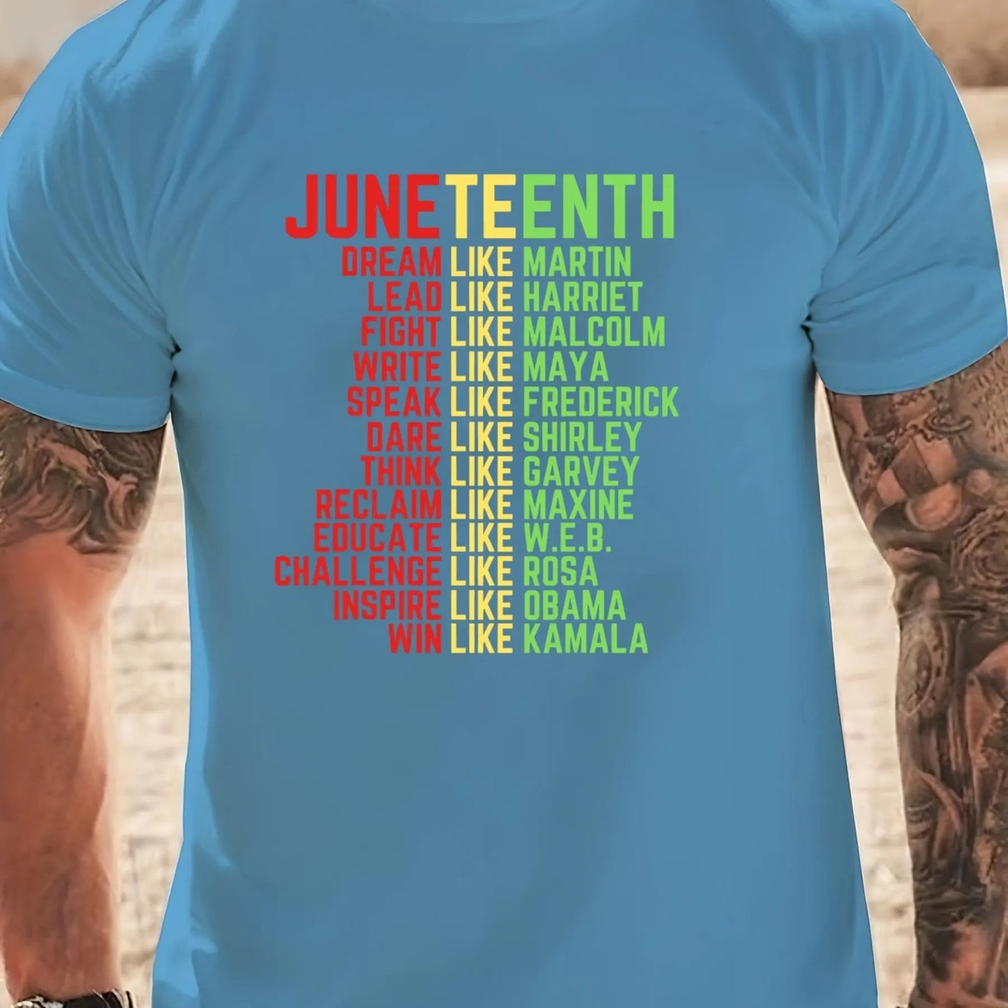 Oversized Men’s Juneteenth T-Shirt – Trendy Summer Casual O-Neck Short Sleeve Tee for Outdoor Sports
