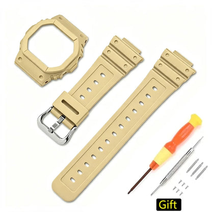 Case and Resin Rubber Strap Set for Casio G-Shock DW-5600, GW-M5610 & GW-B5600 - Unisex Replacement Watch Accessories