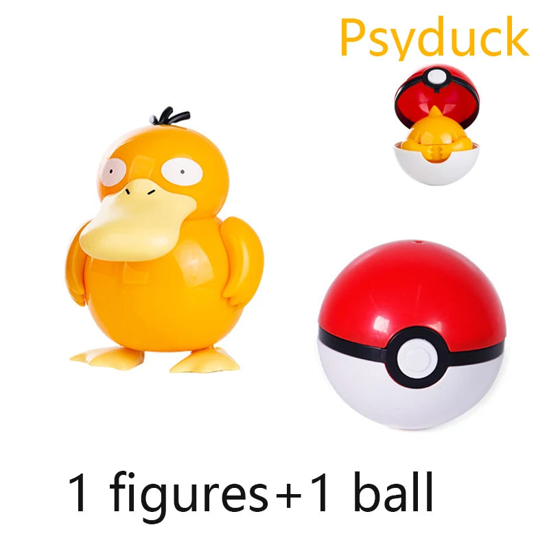 New Pokémon Action Figures – Pikachu, Charizard & Greninja Pocket Monster Poké Ball Deformation Toys for Kids Birthday Gifts