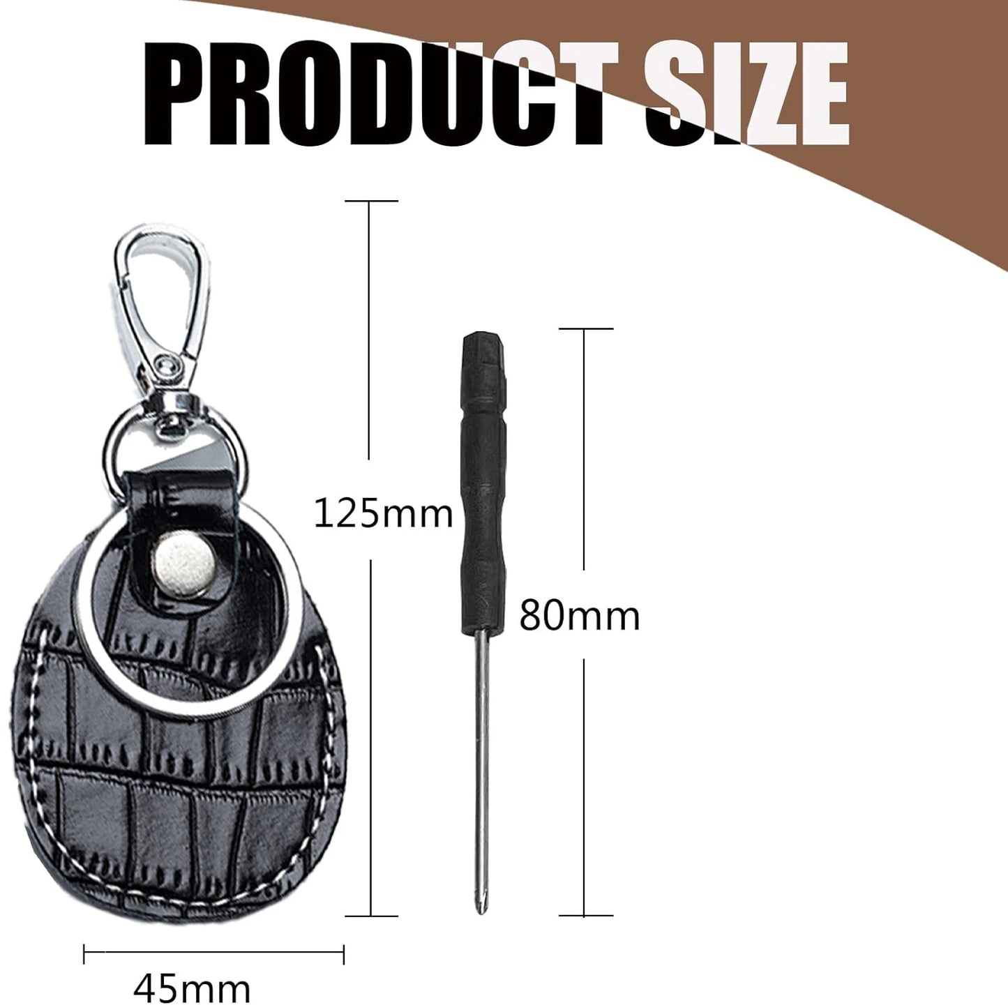 Airtag Holder Keychain — Genuine Leather Handmade Case, Scratch-Resistant Key Ring for Dog Collar & Luggage Cover