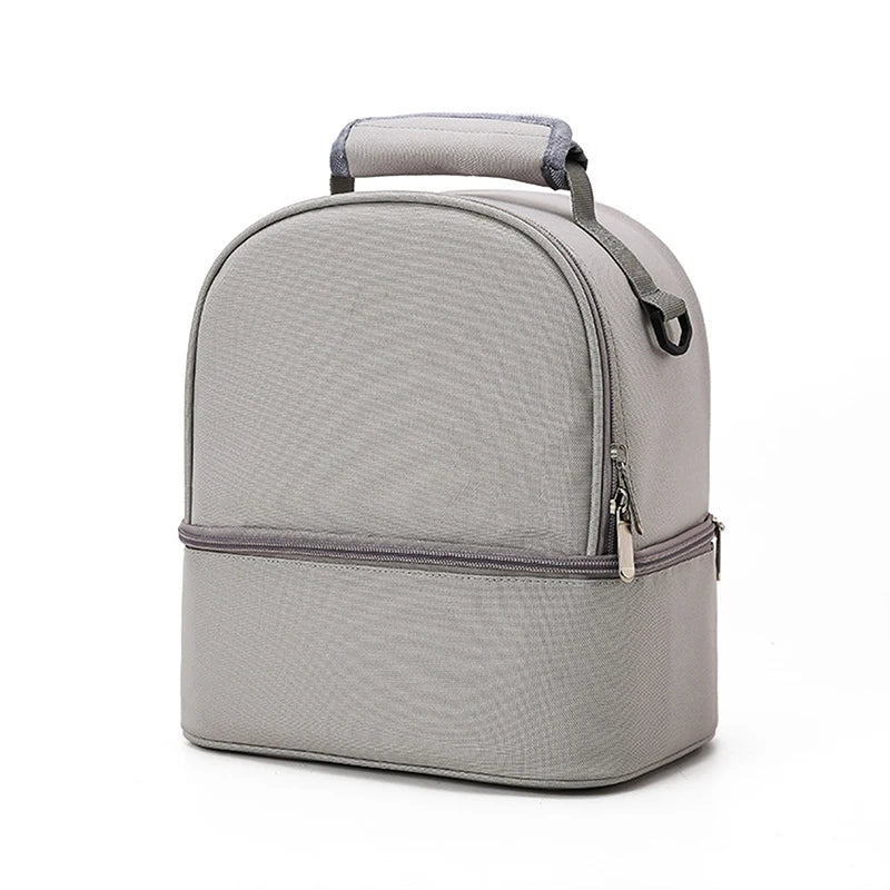 Insulated Double-Layer Mommy Bag — Large Capacity Travel & Picnic Baby Food Handbag