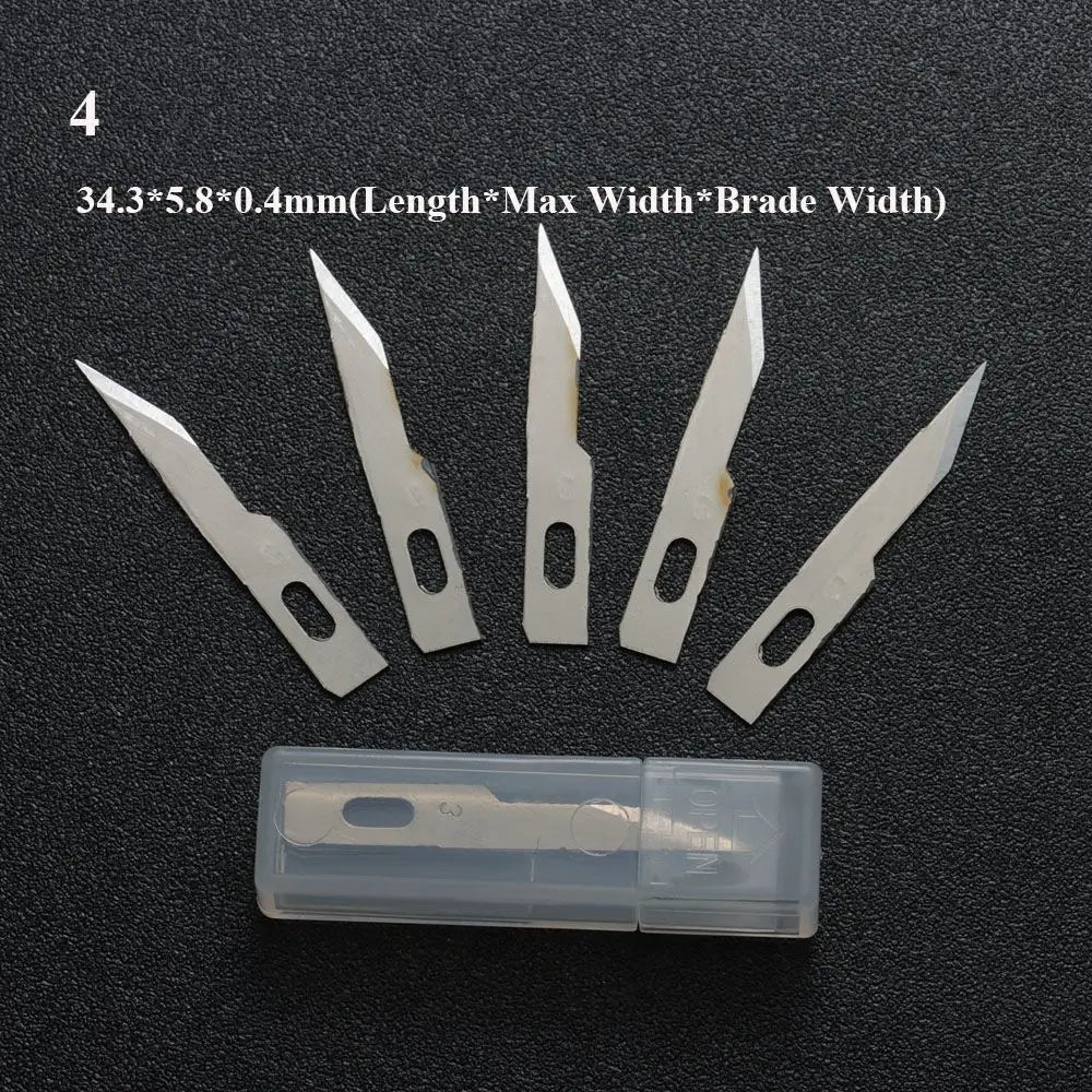 10pcs Non-Slip Metal Craft Knife Blades – Precision Engraving & Cutter Tools for PCB Repair & Mobile Phone Scalpel