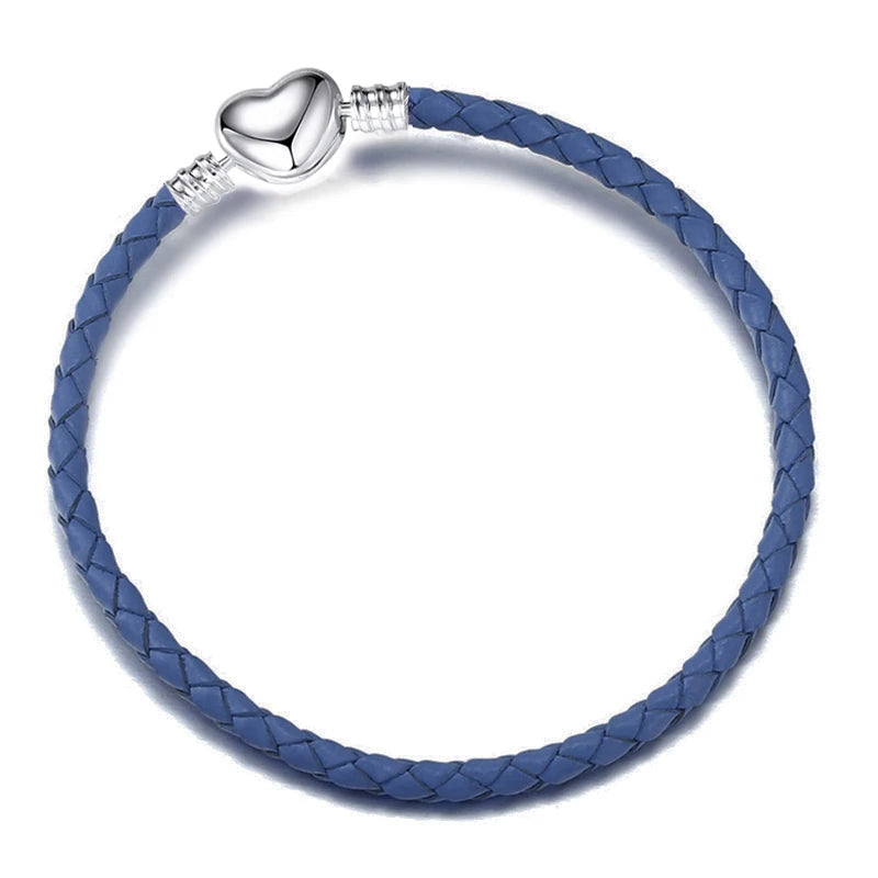 BAOPON 9-Color Leather Charm Bracelet - DIY Chain Jewelry Gift for Women & Girls