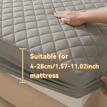 Quilted Waterproof Fitted Sheet – Machine Washable Mattress Protector for Single & Double Beds
