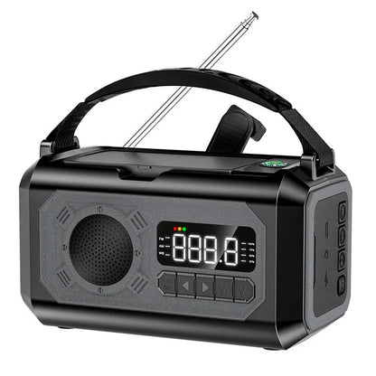 12000mAh AM/FM/NOAA Weather Radio – Solar Hand Crank Portable Emergency Radio with 2 Solar Panels, Reading Lamp for Camping