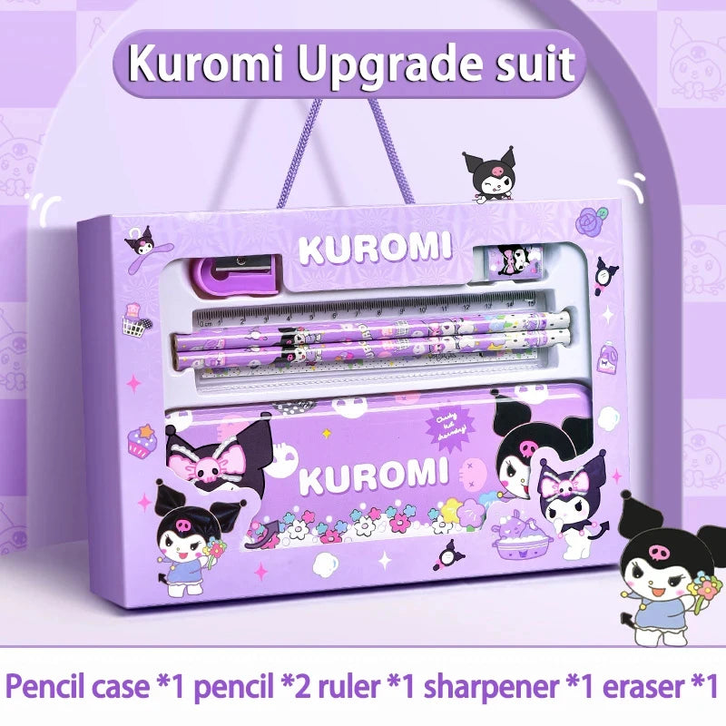 Sanrio Kawaii Stationery Gift Box – 12-Piece School Supplies Set with Kuromi, My Melody & Cinnamoroll for Girls