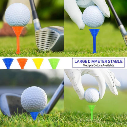 83mm Plastic Golf Tees – Big Cup Plus Scale Design, 50PCS Multi-Color Golf Accessories for Training & Sports (TE007-P)