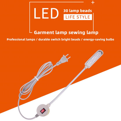 30 LED Industrial Sewing Machine Light - 360° Flexible Gooseneck Work Lamp for Sewing & Clothing Machines
