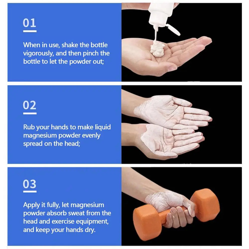 Sports Liquid Magnesium Powder – 30/50/100ml Anti-Slip Grip Cream for Fitness, Weightlifting, Pole Dancing & Rock Climbing