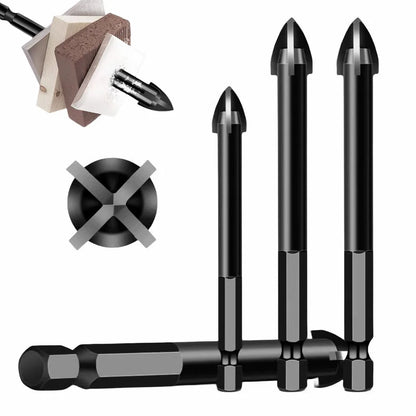 Cross Hexagonal Ceramic Tile Drill Bit – Alloy Triangular Glass, Ceramic & Concrete Hole Opener, Sizes 3-12mm