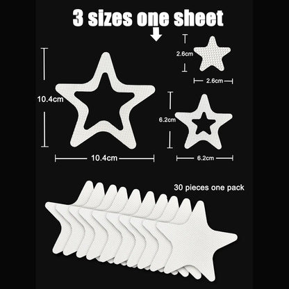 10PCS Anti-Slip Shower Tread Stickers - Safety Bathtub Strips, Premium Adhesive Star & Snowflake Decals for Bathtub, Shower & Stairs