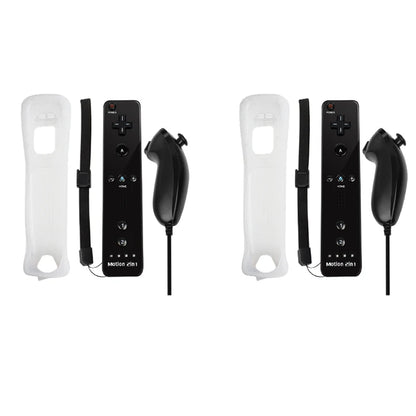 2-in-1 Nintendo Wii Controller Set — Wireless Motion Plus Gamepad with Silicone Case