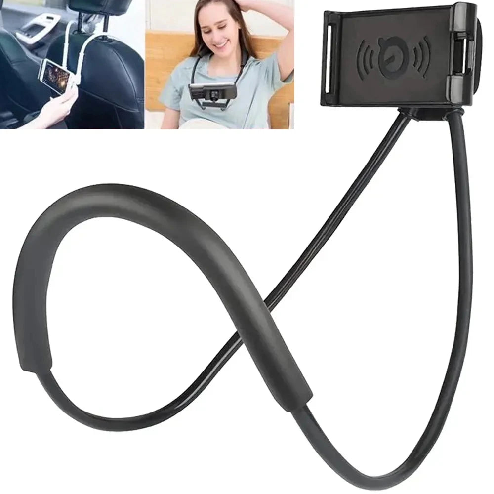 Flexible Neck Phone Holder - Hands-Free Lazy Necklace Stand for Smartphones & Tablets