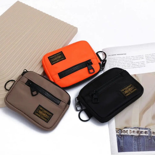 Casual Men's Coin Purse - Retro Canvas Zipper Wallet and Key Holder | Trendy Mini Handbag for Youth