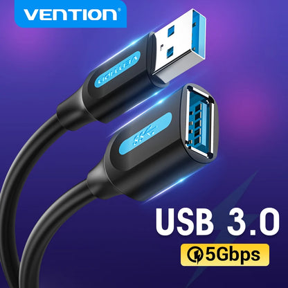 Vention USB 3.0 Extension Cable – High-Speed Data Extender Cord for PC, Smart TV, Xbox One & SSD | USB 2.0/3.0 Compatible Cable