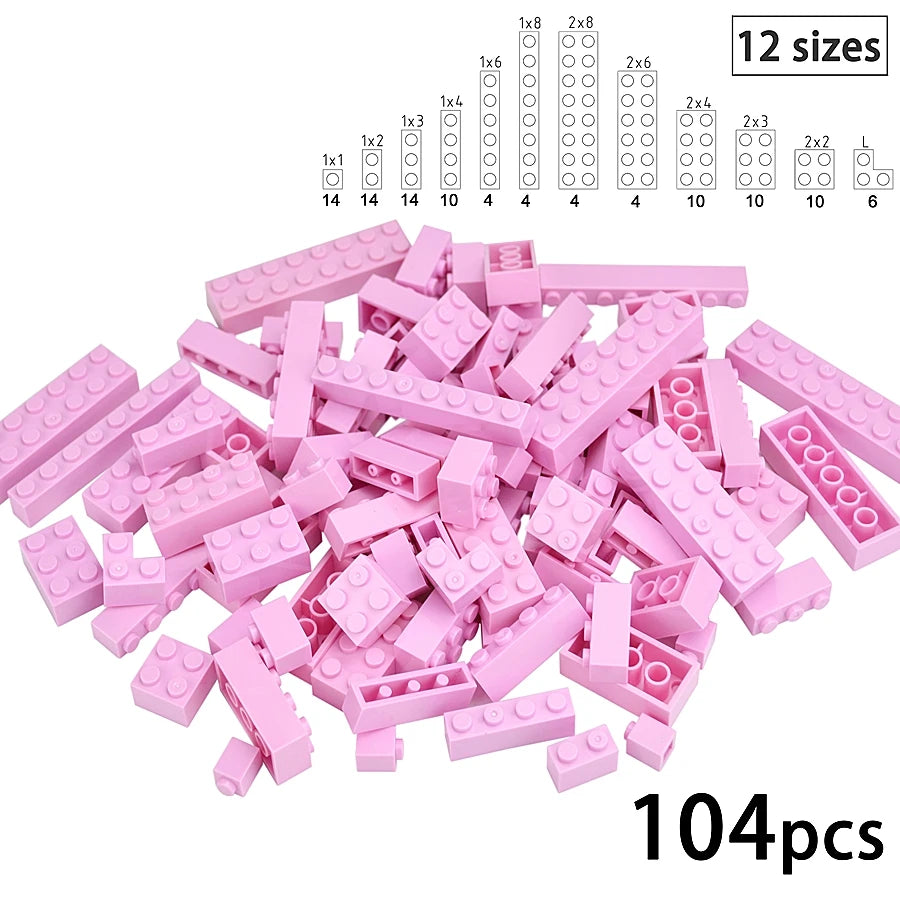 DIY Building Block Wall Figures Bricks - 1x2, 1x3 & 1x4 Small Construction Bricks for Creative Building & Educational Play