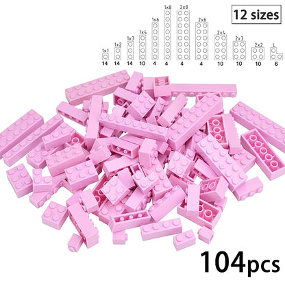 DIY Building Block Wall Figures Bricks - 1x2, 1x3 & 1x4 Small Construction Bricks for Creative Building & Educational Play