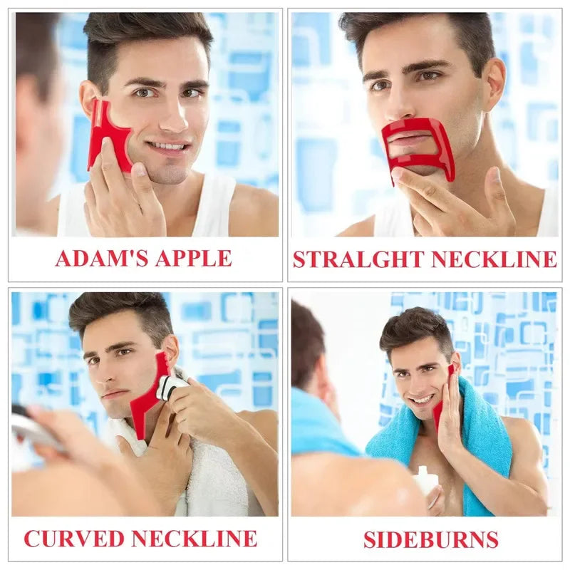 Haircut & Beard Grooming Kit – Neckline, Goatee & Hairline Shaping Template for Men, Barber Hair Cutting Tool