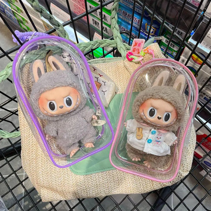Mystery Box Storage Case 19.5×10.5×5cm – Square Display Organizer Bag for Labubu Plush Doll Accessories