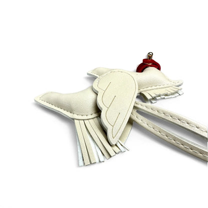 Winged Pony Keychain - Premium PU Leather Bag Charm with Detachable Strap