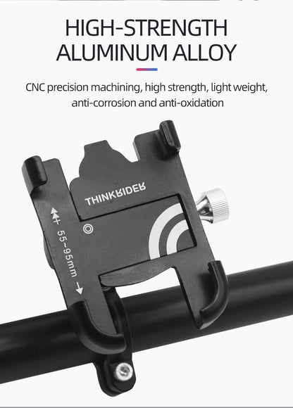 ThinkRider Anti-Vibration Bicycle Phone Mount for Mountain & Road Bikes – Navigation & Mobile Stand for E-Bikes