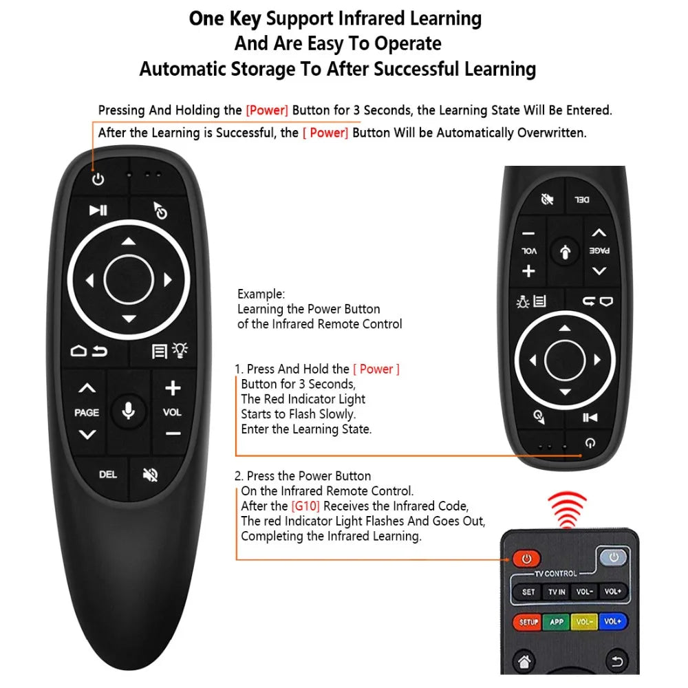 G10S 2.4G Wireless Air Mouse with Voice Remote Control and Gyroscope - IR Learning - Compatible with Android TV Box - G10SPRO BT