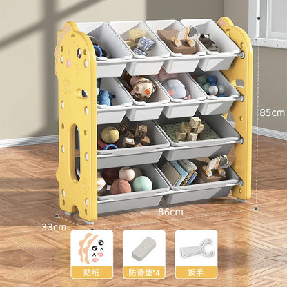 Kids Toy Storage Organizer with Multi-Tier Shelves – Large Capacity Children’s Bookshelf & Tidying Cabinet for Home or Kindergarten