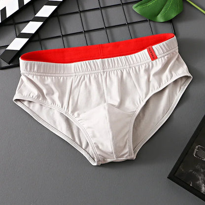 Men’s Cotton Briefs with Convex Pouch – Low Rise Breathable Solid Color Comfortable Youth Underwear Fit