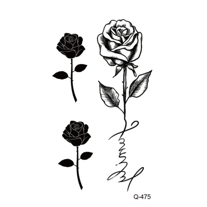Waterproof Temporary Tattoo Stickers - Mini Black Rose, Butterfly, Arrow, Flower, Wings, Maori, and Snake Designs for Wrist and Neck