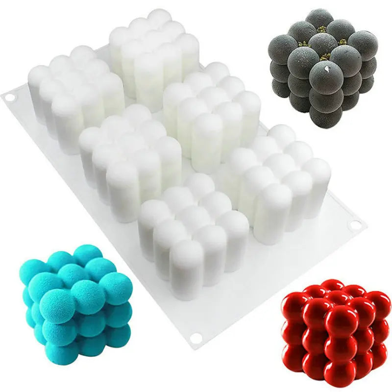 6 Cavity Large Bubble Silicone Mold – Candle, Mousse Cake, Chocolate, & Aromatherapy Soap Making Supplies for Home Decor
