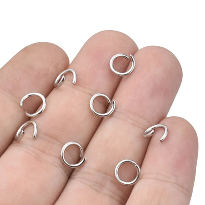200pcs/Lot Stainless Steel Jewelry Findings - Open Single Loops Jump Rings & Split Rings Set for DIY Jewelry Making (3/4/5/6/7/8/10mm)