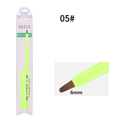 Green Nail Art Brush - Gel Polish, Acrylic, UV Extension & Nail Painting Detail Brush