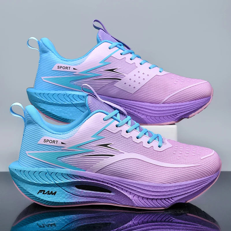 Men’s & Women’s Carbon Plate Running Shoes - Lightweight Breathable Marathon Sneakers with Air Cushion & Non-Slip Sole