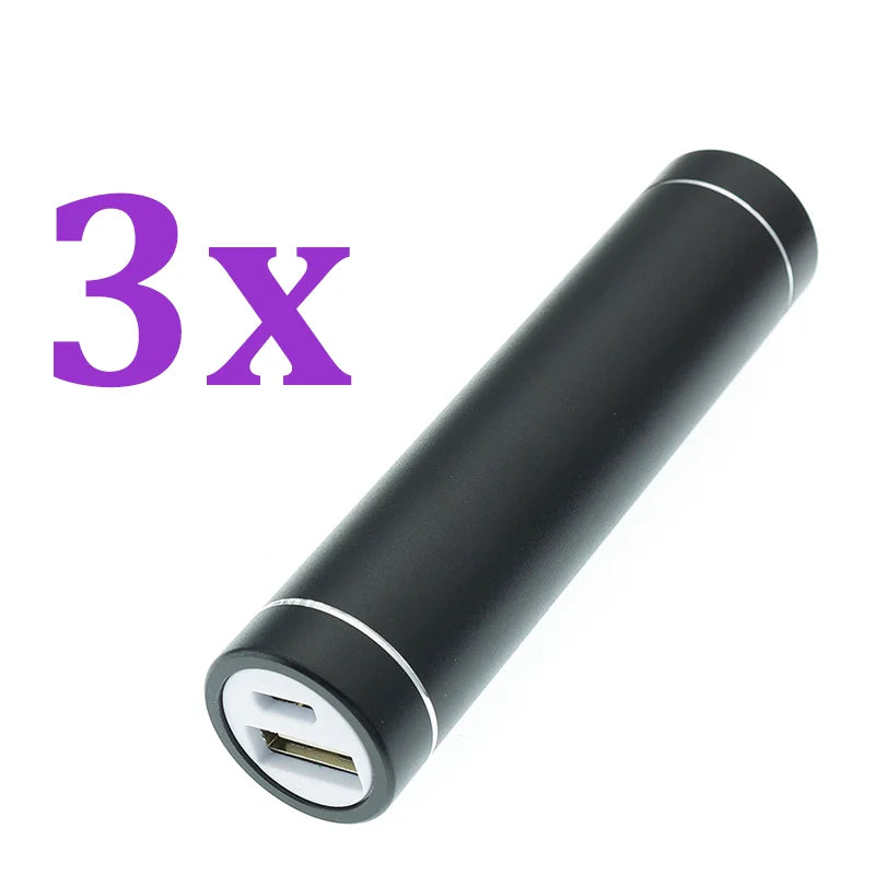 3PCS Metal Power Bank DIY Kit - 18650 Battery Case with 5V 1A USB Charger for Smartphones