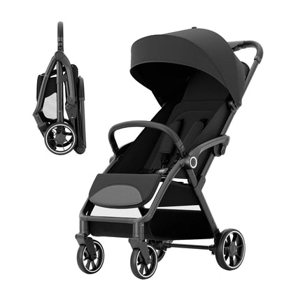 Foldable Luxury Baby Stroller Seat with 360° Swivel – Portable Newborn & Toddler Carriage