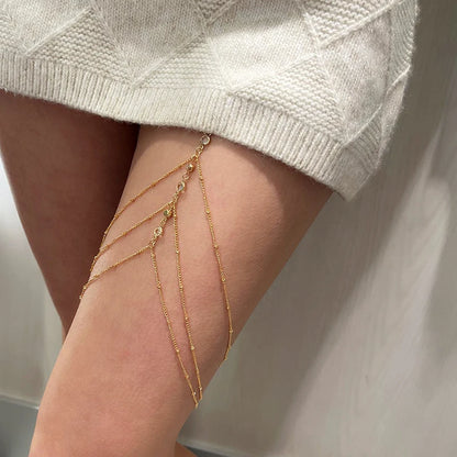 2024 Women’s Bohemian Thigh Chain – Double-Layer Star Body Chain Fashion Metal Leg Jewelry