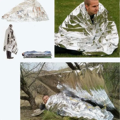 4 Pack Emergency Survival Blankets - Waterproof Windproof Thermal Foil Rescue Sheets for Camping, Hiking & First Aid Kit