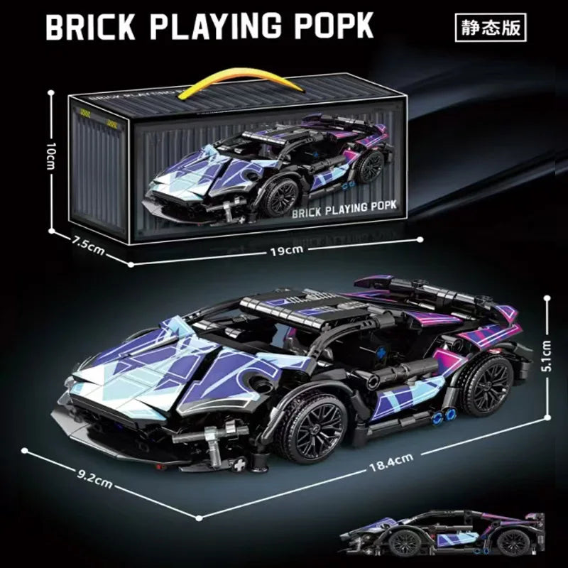 Technical Building Blocks Racing Car Model Kit – Speed City Mechanical Puzzle Bricks Set for Adults & Kids, Creative DIY Construction Toy Gift