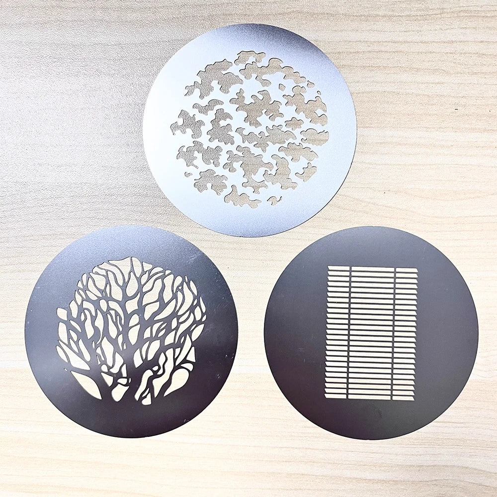 Metal Gobo Light Pattern Set - 1–6pcs 58mm/54mm Diameter Shadow & Background Projection Effects for Photography and Stage Lighting