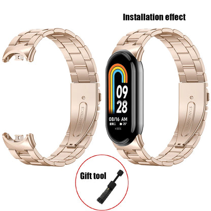 Metal Strap for Xiaomi Mi Band 8 & 9 – Screwless Stainless Steel Bracelet Wristband