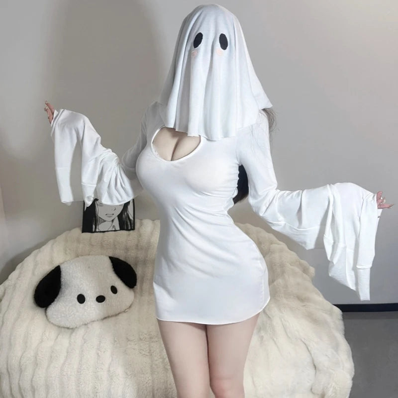 Ghost Girl Cosplay Costume - Women’s Ghost Princess Two-Piece Fishtail Halloween Skirt Set