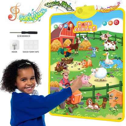 Electronic English Alphabet Wall Chart — Talking ABC & 123 Music Poster, Educational Learning Toy for Toddlers & Kids Gift