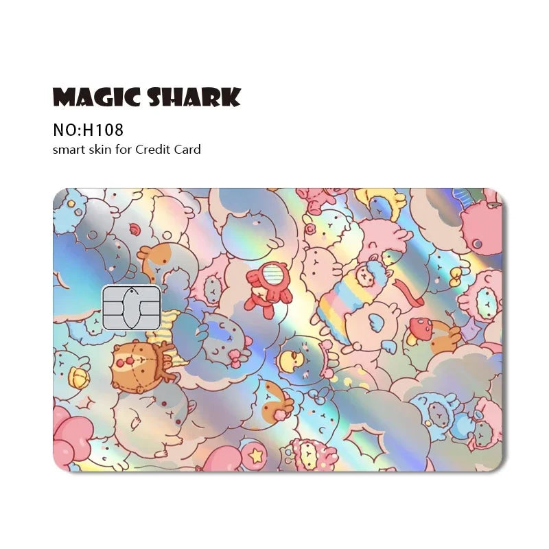 Magic Shark Evil FBI Holographic Laser Money & Card Sticker – Shiny Credit, Bank, Debit Film Cover