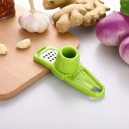 Mini Garlic Grinder - Creative Manual Garlic Press, Green Kitchen Gadget for Easy Garlic Mashing