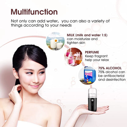 30ml Mini Humidifier – Portable and Rechargeable Facial Steamer, Wireless Nano Personal Face Hydrating Sprayer, Cool Mist Maker