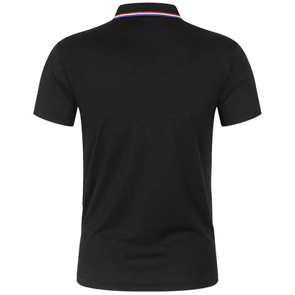 Men’s Summer Casual Polo Shirt - Breathable Solid Color Short Sleeve T-Shirt for Comfortable Everyday Wear