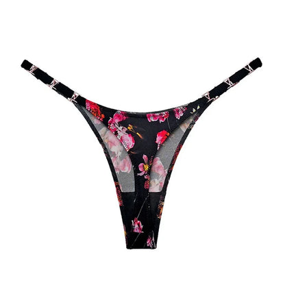 Women’s Sexy V-Shaped Panties – Low Waist Sports Briefs with Metal Decoration Lingerie